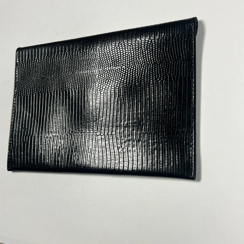 Saks Fifth Avenue Lizard-Embossed Leather Pochette Clutch